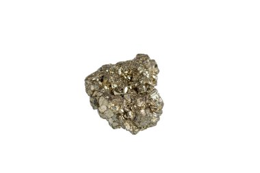 Pyrite garnet mineral taş makrosu beyaz arkaplanda. Yakın plan