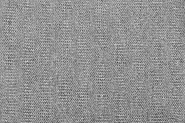 Gri renk kot kumaş, beyaz arkaplanda fabrika kumaşı yakın plan