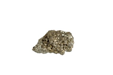 Pyrite garnet mineral taş makrosu beyaz arkaplanda. Yakın plan