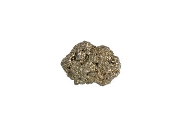 Pyrite mineral taş makrosu beyaz arkaplanda yakın plan