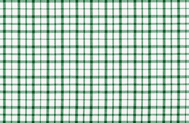 Terzilik için fabrika kumaşının yeşil beyaz dokusu, pamuklu kareli kumaş yakın çekim