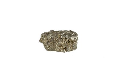 Pyrite mineral taş makrosu beyaz arkaplanda yakın plan