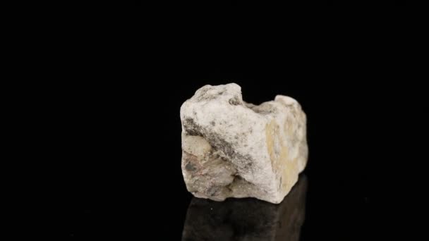Flogopita Piedra Mineral Pulida Gira Círculo Sobre Fondo Negro Cerca — Vídeo de stock