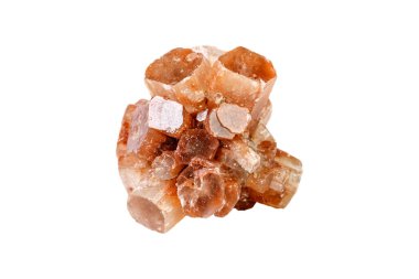 Aragonite mineral stone on a white background close up clipart