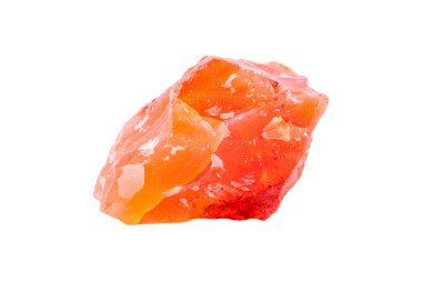 Beyaz arkaplanda Carnelian mineral taşı