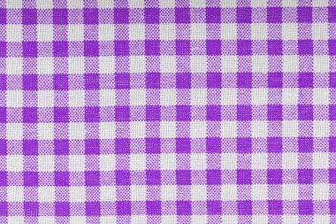 Mor, mor ve beyaz kareli, desen, tasarım, dikiş için pamuk kumaş, doku yakın plan