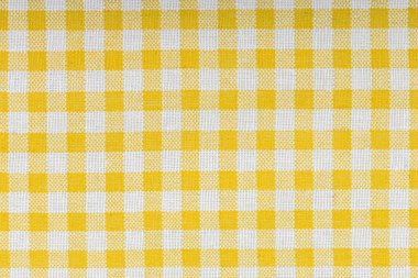 Sarı ve beyaz kareli, desen, tasarım, dikiş için pamuk kumaş, doku yakın plan
