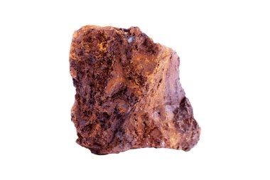 Beyaz arka planda Sderite mineral taşı