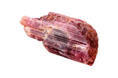 Beyaz arkaplanda Tourmaline mineral taşı