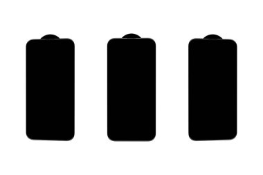 Son model telefon için koruyucu camı izole edilmiş ve beyaz arka plana yerleştir.