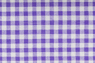 Mor, mor ve beyaz kareli, desen, tasarım, dikiş için pamuk kumaş, doku yakın plan
