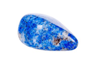 Mavi Lazurit minerali, beyaz arka planda taş lapis afgan.