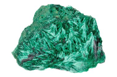 Plisoviy, pelüş, saten malakit mineral taşı beyaz arka planda yakın plan