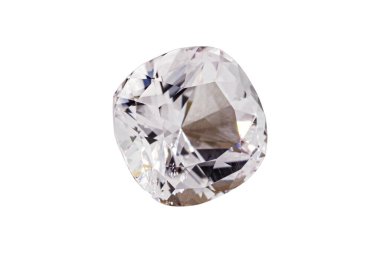 Morganit pembe yüzlü eski maden beyaz izole arka planda taş mineral makro fotoğrafçılığı kesiyor.