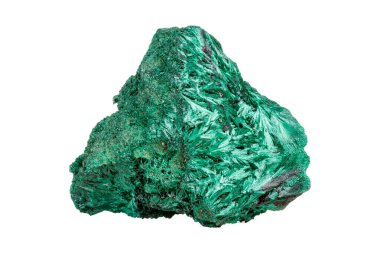 Plisoviy, pelüş, saten malakit mineral taşı beyaz arka planda yakın plan