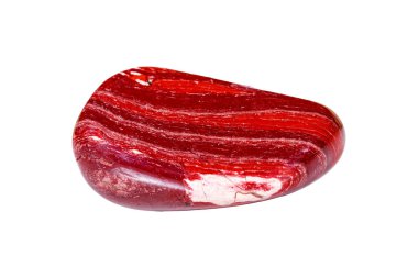 Beyaz arkaplanda kırmızı Jasper Taşı