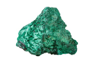 Plisoviy, pelüş, saten malakit mineral taşı beyaz arka planda yakın plan