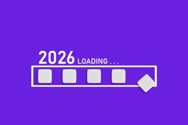 2026 Mor zemin üzerine metin yükleniyor. Ticari planlama, mali eğilimler ve gelecekteki ekonomik kavramlar için ideal, kapat