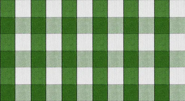 Geleneksel ekose desenli yeşil ve beyaz kareli tekstil. Giysiler, döşemeler ve kırsal iç temalar için mükemmel..