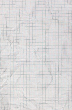 Beyaz arka planda noktalı çizgileri olan buruşuk kareli bir kağıt çalışma araçlarına uyuyor. Dokulu ızgarası matematiği veya geri dönüşüm derslerini etkili bir şekilde destekler.