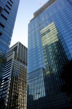 Şehrin modern gökdelenleri işletme bürolarına hakim.