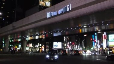 November 02, 2022: Japan, the world-famous Roppongi intersection in Tokyo, where the night view shines brilliantly and the cityscape is refreshing