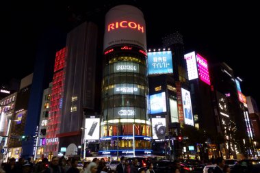 November 15, 2018: Clock Tower, Yonchome intersection, Sukiyabashi intersection, Ginza, Tokyo, Japan.
