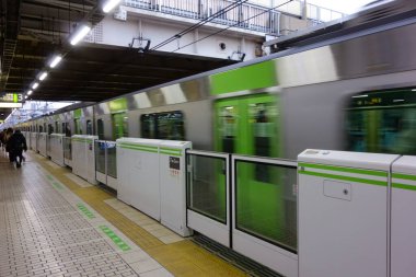 November 29, 2011; Security measures for automatic safety gates installed on commuter train platforms, Tokyo, Japan