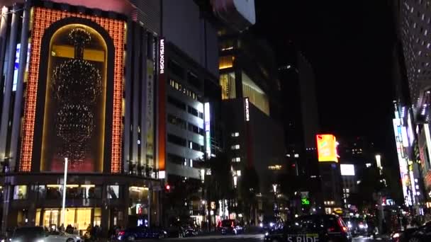 Листопада 2022 Токіо Японія Елегантний Прекрасний Нічний Вид Гінца Біля — стокове відео