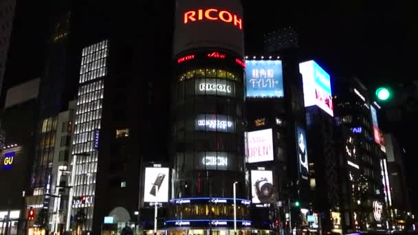 November 2022 Tokyo Japan Elegant Gorgeous Ginza Night View Chome — Stock Video
