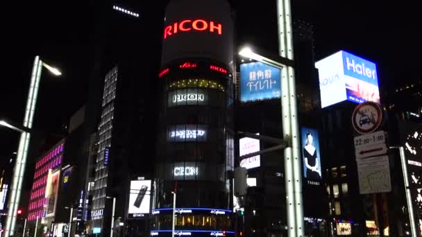 Novembro 2022 Tóquio Japão Elegante Linda Vista Noturna Ginza Com — Vídeo de Stock
