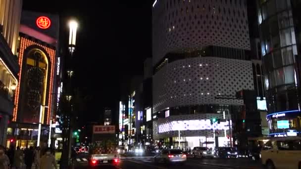 November 2022 Tokyo Japan Elegant Gorgeous Ginza Night View Dazzling — Vídeo de Stock