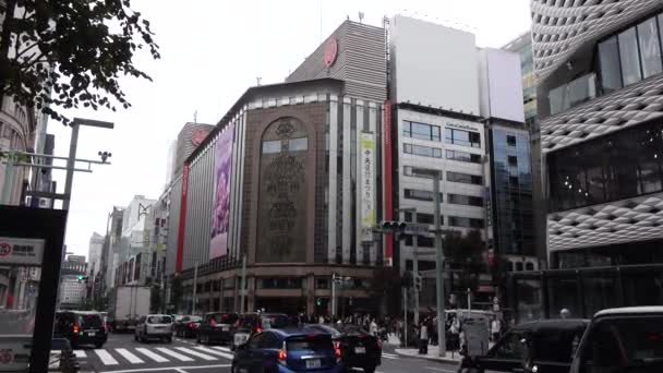 Novembre 2022 Tokyo Giappone Quartiere Del Centro Commerciale Lusso Ginza — Video Stock