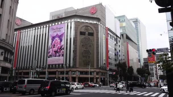 November 2022 Tokyo Japan Ginza Luxury Shopping Mall District Landmark — Video