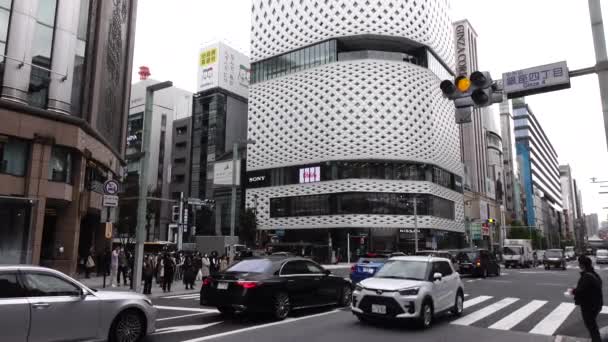 November 2022 Tokyo Japan Ginza Luxury Shopping Mall District Landmark — Vídeos de Stock