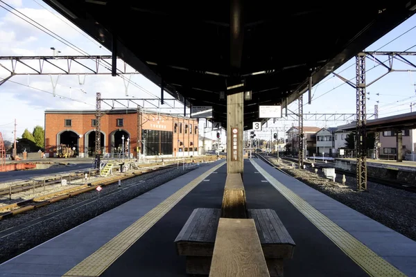 Grudnia 2022 Kolej Japońska Tobu Railway Nikko Line Pobliżu Peronu — Zdjęcie stockowe