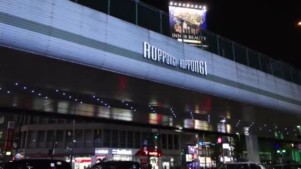November 2022 Japan World Famous Roppongi Intersection Tokyo Night View — Vídeo de stock