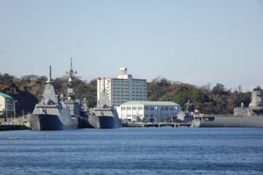 12 / 31 / 2024, Yokosuka, Kanagawa Bölgesi, Japonya, Yokosuka Limanı, deniz limanı turu için gidiş ve varış noktası                               