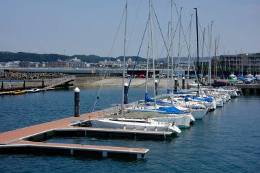     08 / 14 / 2020, Hayama Town, Kanagawa Bölgesi, Japonya, Ağustos, yaz ortası, yakıcı güneşin altında, Hayama Marina, Kanagawa Bölgesi                           