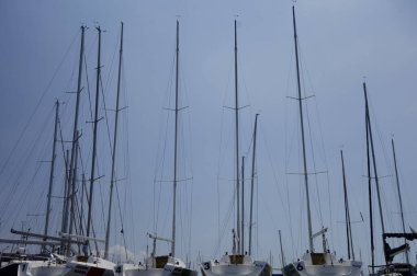    08 / 14 / 2020, Hayama Marina, Kanagawa Bölgesi, Japonya, Ağustos ayı ortasında marina sahnesi                            