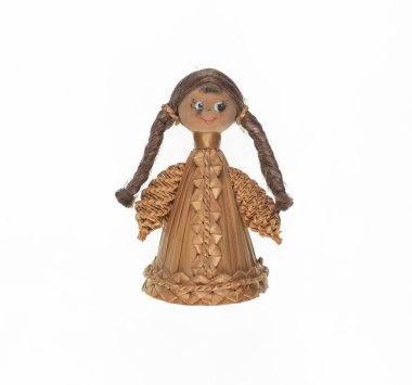 straw doll isolated on white background