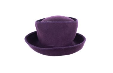 vintage female purple hat isolated on white background