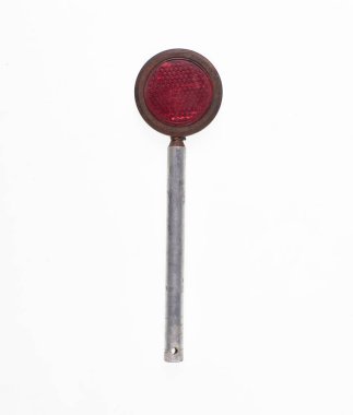 vintage traffic controller baton isolated on white background