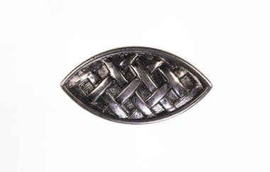 shield,silver vintage medallion isolated on white background