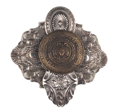 ancient metal signs isolated on white background