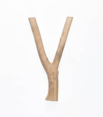 Tahta sapan beyaz arkaplanda izole edildi