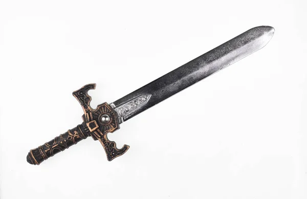 Fantasy Iron Sword Isolated White Background — Stok fotoğraf