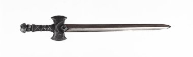 fantasy iron sword isolated on white background