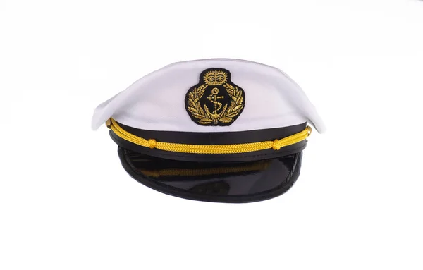 Gorra Capitán Mar Aislado Sobre Fondo Blanco —  Fotos de Stock