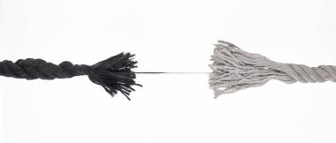 tearing rope isolated on white background